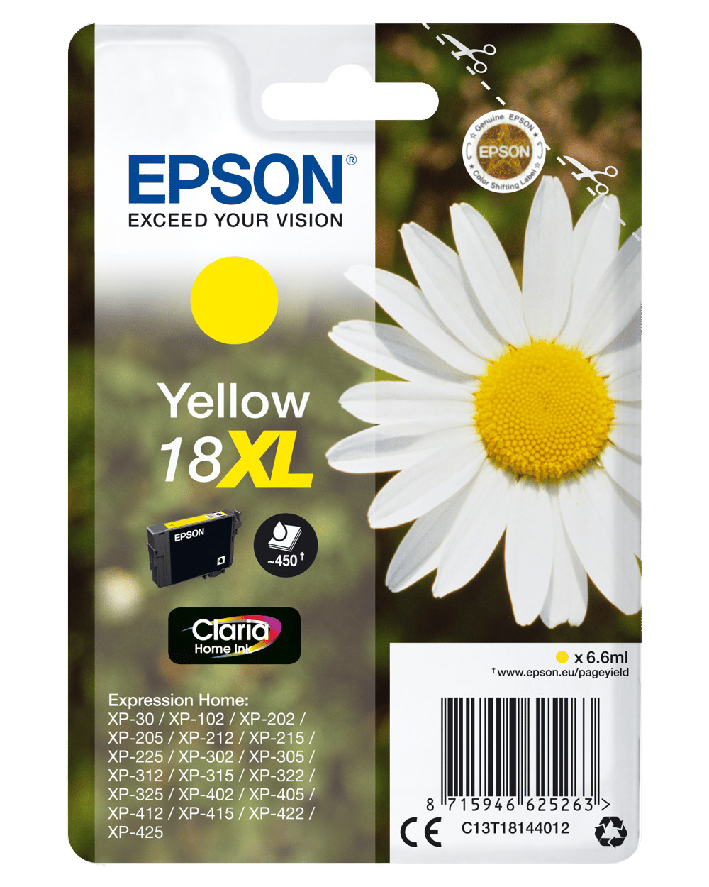 Картридж Epson C13T18144012 XL Gänseblume gelb Druckerpatrone #31952340