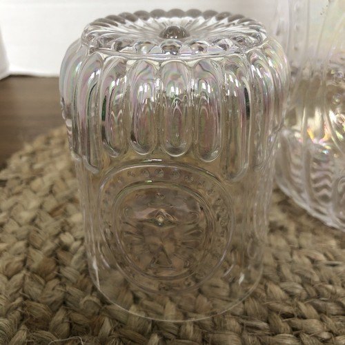 Tumble Up Water Carafe and Glass Set Clear Iridescent Kitchen Bedroom Bathroom - Picture 3 of 8
