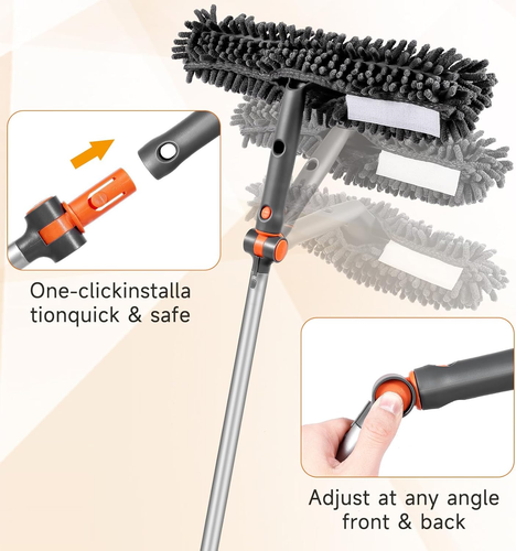 Window Squeegee Cleaner Set 2-In-1 Window Cleaning Tool with Extendable Pole, Wi - Picture 3 of 12