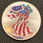 2000 U.S. AMERICAN SILVER EAGLE DOLLAR - COLORIZED - 1 OZ. FINE SILVER - GEM BU!