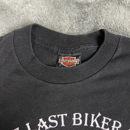 Vintage Harley Davidson 3D Emblem Last Biker On Earth Wizard Tee XL 1990 Black - Picture 5 of 11