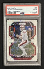 2021 Panini Prizm  PSA 9 Jimmy Garoppolo White Sparkle Prizm SSP #55