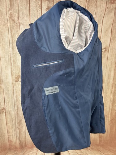 Samuel Windsor Mens LINEN Blazer Jacket Blue 42” Summer Wedding Suit - BRAND NEW - Picture 18 of 24