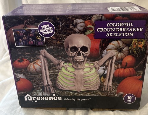 Presence Halloween Skeleton Colorful Groundbreaker Skeleton Holiday 10” Tall NEW