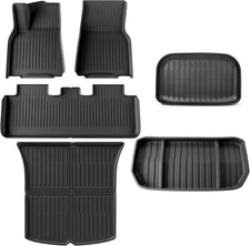 3D Floor Mats + Cargo Liner for 2020- 2024 Tesla Model Y 5-Seat All Weather TPE