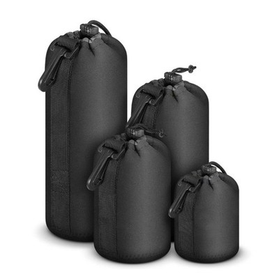 4Pcs Neoprene Waterproof Camera Lens Pouch Bag Video Lens Soft Drawstring