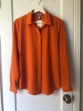 H&M Button Up Blouse Women’s Size 6 Orange