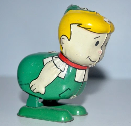 Vintage 1960s Marx Hanna Barbera Jetsons Elroy Tin Wind-Up Hopping Figure