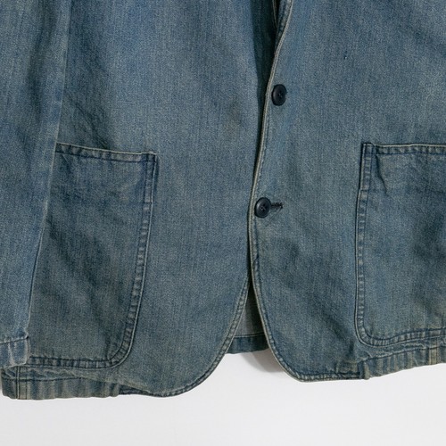 Vintage New Man Paris Denim Blazer Jacke Herren Large - Distressed Medium Wash - Bild 7 von 11