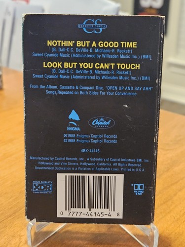 POISON - CASSETTE SINGLE - NOTHIN BUT A GOOD TIME/LOOK BUT YOU CAN'T TOUCH- 1988 - Picture 2 of 3
