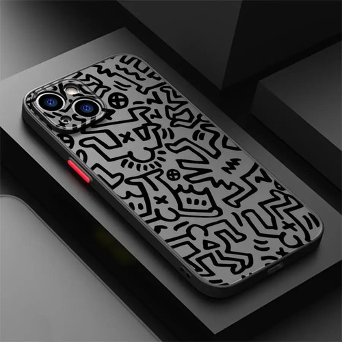 Graffiti Silikon Hülle für iPhone 16 15 14 13 12 Pro Max Matt Stoßfest Cover - Bild 8 von 18