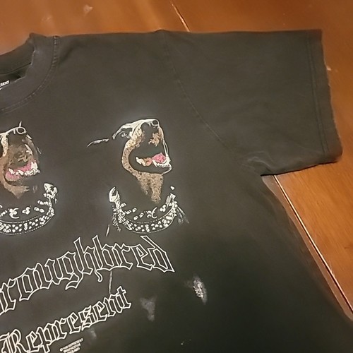 Represent Clothing Thoroughbred T Shirt Mens Large Graphic Print Dog Black 1990 - Picture 6 of 11