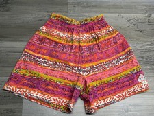 Vintage Ocean Pacific OP Surf Shorts Womens L AOP Tribal Print Cotton USA 90s