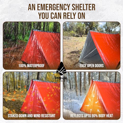Survival Gear Shelter for Bug Out Bag - Storm Shelter Survival Tent with Doors - Picture 6 of 7
