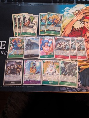 One Piece TCG Prerelese Stamp Englisch Konvolut Karten Sammlung NM