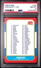 1986 FLEER #132 CHECKLIST PSA 8