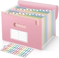 13-Pocket Expanding File Folder, Accordion Document Organizer with Monthly
