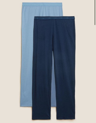 EX M*S LADIES TROUSER Jersey elasticated waist STRAIGHT LEG COTTON MODAL pants - Picture 4 of 16