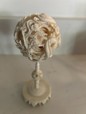 Vintage Hand Carved Chinese Puzzle Ball. 10 Layers.