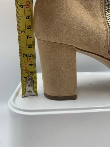 Mango Beige Suede Leather Ankle Boots. Size Zip. Block Heel. Size 7. EU40 - Picture 11 of 16