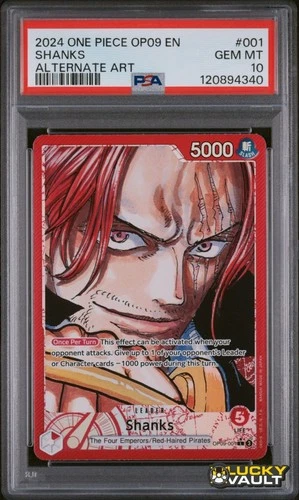 PSA 10 2024 One Piece OP09 English Alternate Art #001 Shanks