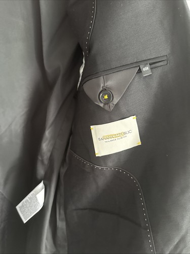 Banana Republic Signature Hopsack Suit Jacket - Men's 40R ~ $400 809131 Black - Picture 9 of 11