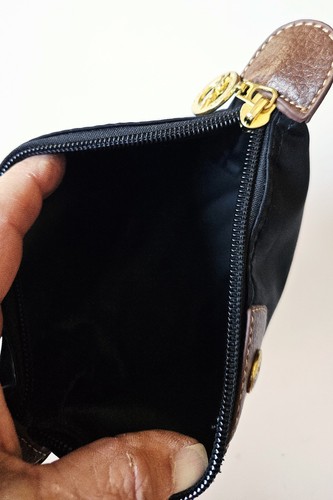 Longchamp Le Pliage Nylon Mini Pouch Zippered Bag Coin Change Purse Black - Picture 8 of 8
