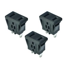 Panel Mount Plug Adapter AC 125V 15A US Plug 2 Terminal Outlet Power Socket C...