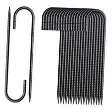 Rebar Stakes 12 Inch 20 Pack J Hook Ground Stakes Heavy Duty Chain Link Fence 