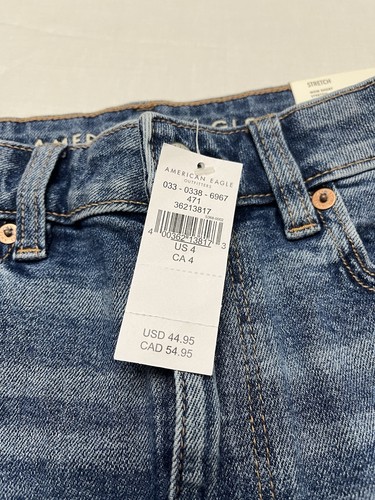 American Eagle Denim Shorts Women's 4 Mom Short Super High Rise Stretch New - Picture 4 of 7