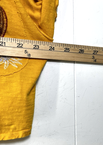 We the Free People Garden Time Floral Embroidered Tee Shirt Yellow Size Large - Picture 6 of 11