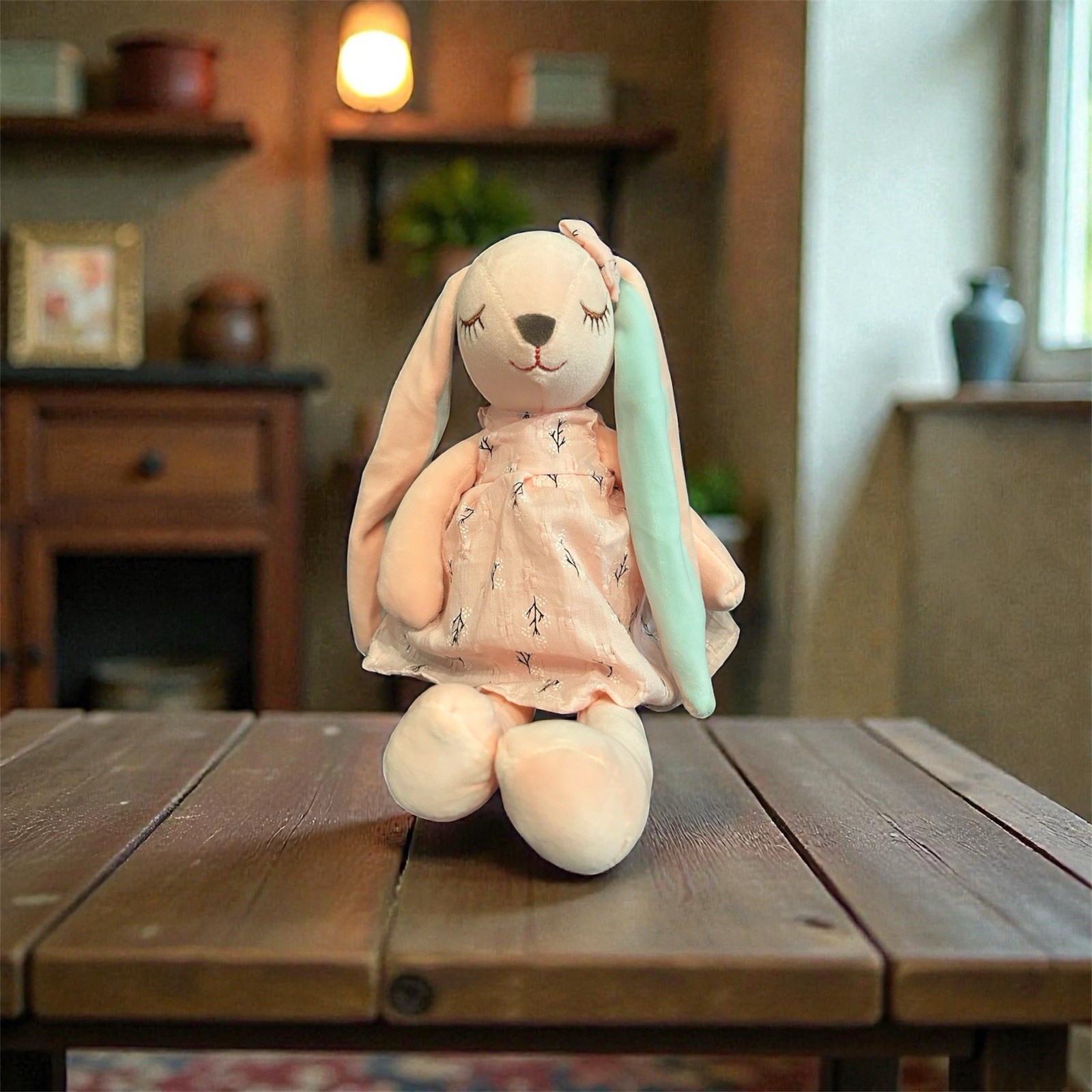 Doudou lapin à câliner pour des nuits paisibles en poussette