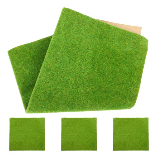 4 Pcs Artificial Lawn Sand Table Supply Model Fake Grass for Crafts Turf Decor - Foto 8 di 12