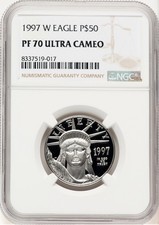 1997-W Proof Platinum Eagle 1/2 oz Brown Label NGC PF70 1892.88 per troy oz