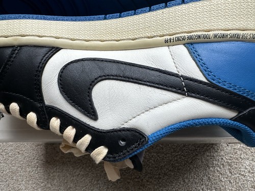 Größe 8,5 - Jordan 1 Retro x Fragment Design x Travis Scott Low Blue - Bild 13 von 24