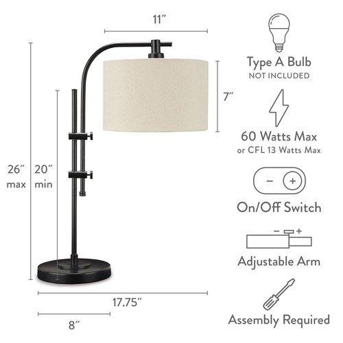 Baronvale Metal Accent Lamp Black - Signature Design by Ashley - Picture 2 of 4