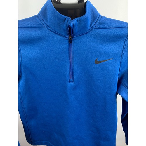 Boys Nike Pullover 3/4 zip Blue Medium
