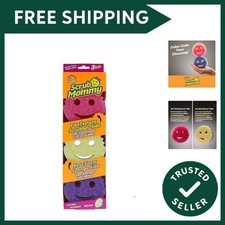 Scrub Mommy Cleaning Sponges - Dual Sided Non Scratch Sponge Scourers, Smiley...