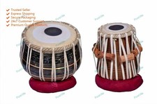 Messing Tabla Set schwarz poliert hochwertiges Holz Dayan Musikinstrument mit...