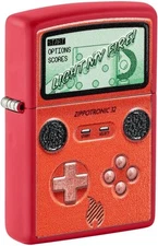 Zippo Lighter - Customized Message Zippotronic Red Matte Pocket Lighter 46700