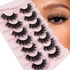 Fluffy 3D Volume Mink Lashes - 7 Pairs of 16mm Reusable False Eyelashes