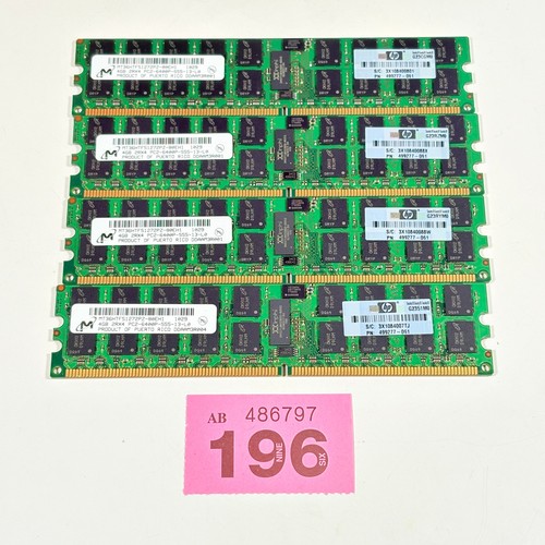 Micron MT36HTF51272PZ-80EH1 16GB 4x4GB PC2-6400 DDR2-800MHz ECC CL5 240P Server - Picture 3 of 3