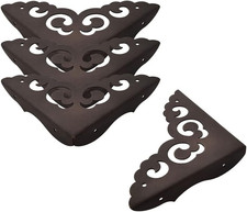 Metal Corner Protectors for Wood Boxes Furniture, Vintage Decorative Corner G...