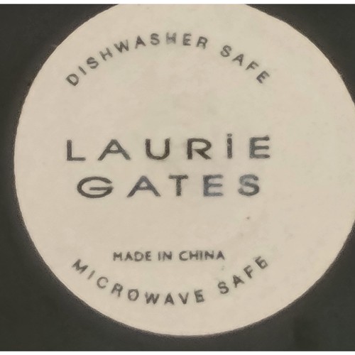 Laura Gates Brown Speckled Dinner Plates Reactive Glaze Embossed Arches Dots 2 - Picture 4 of 8