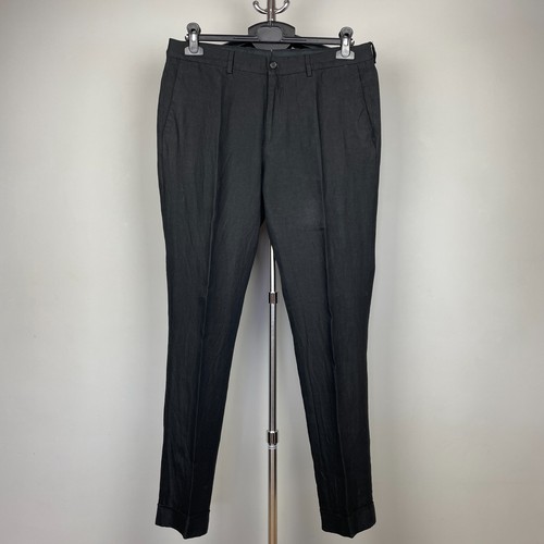 Ralph Lauren Purple Label Men’s Black Linen Straight Fit Trousers – Size 34 - Picture 2 of 19