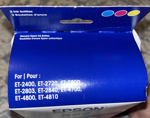 Epson 522 EcoTank Color CMY Ink Bottles 3-Pack High Capacity T522520-S OEM NEW - Picture 2 of 4