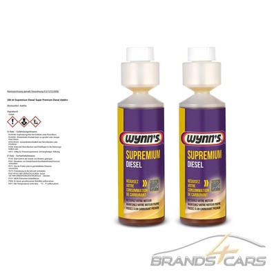WYNNS 2x 250ml SUPREMIUM DIESEL SUPER PREMIUM ADDITIV DIESELZUSATZ 51680919