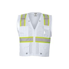 KISHIGO B105-2X-3X Safety Vest,White,Size 2XL/3XL 820KT3