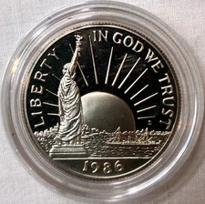 1986-S Statue Liberty Commemorative Proof Clad Half Dollar in Capsule