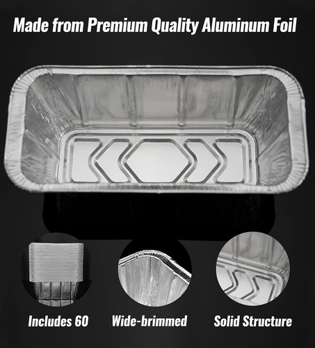 60 Pack Reusable Aluminum Grease Cup Liners for Blackstone Griddles 17-36 - Picture 19 of 47